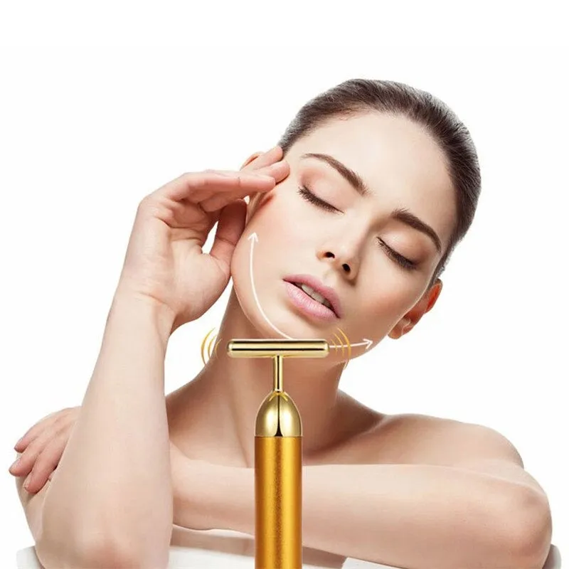 4K Gold Energy T Beauty Bar Facial Roller Massager