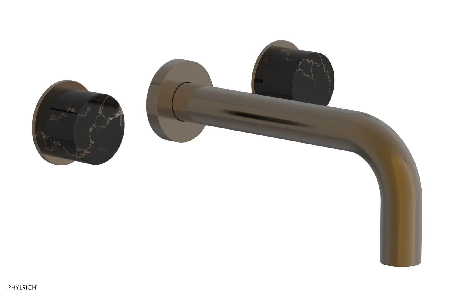 BASIC II Wall Tub Set, Black Marble Handles 230-58