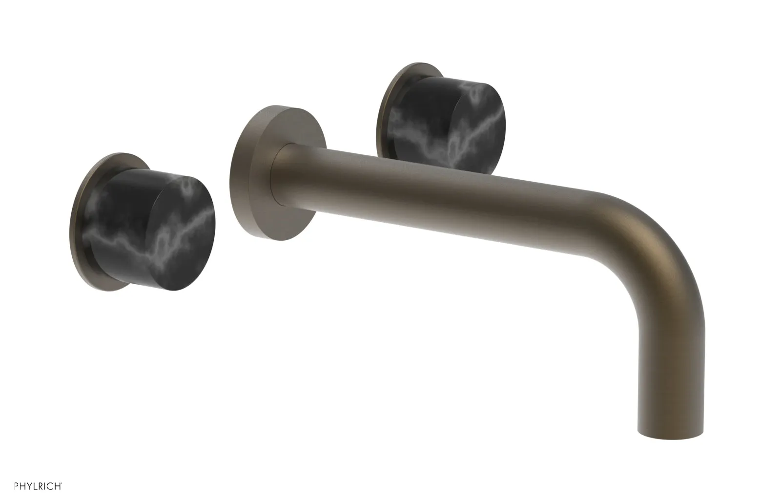 BASIC II Wall Tub Set, Black Marble Handles 230-58