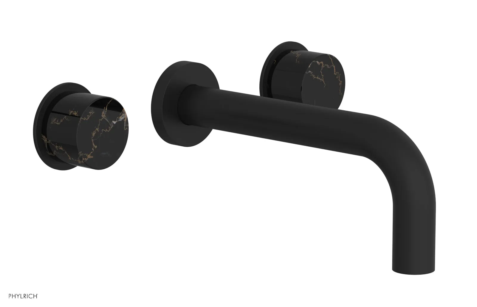 BASIC II Wall Tub Set, Black Marble Handles 230-58