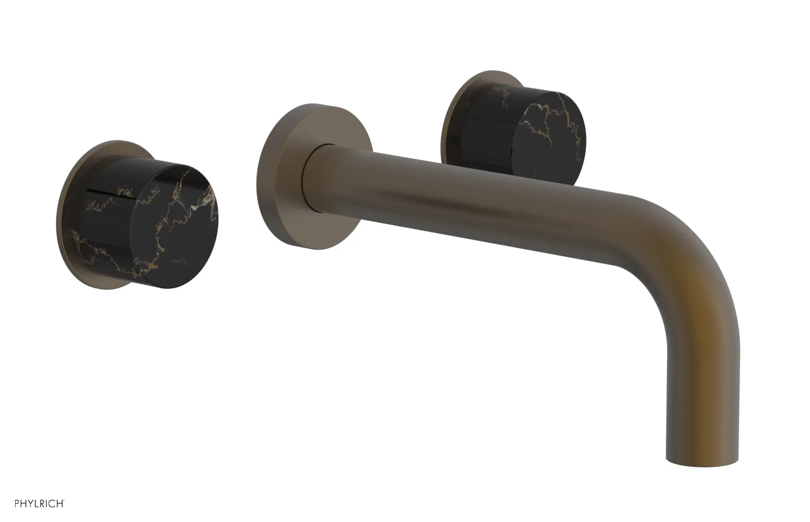 BASIC II Wall Tub Set, Black Marble Handles 230-58