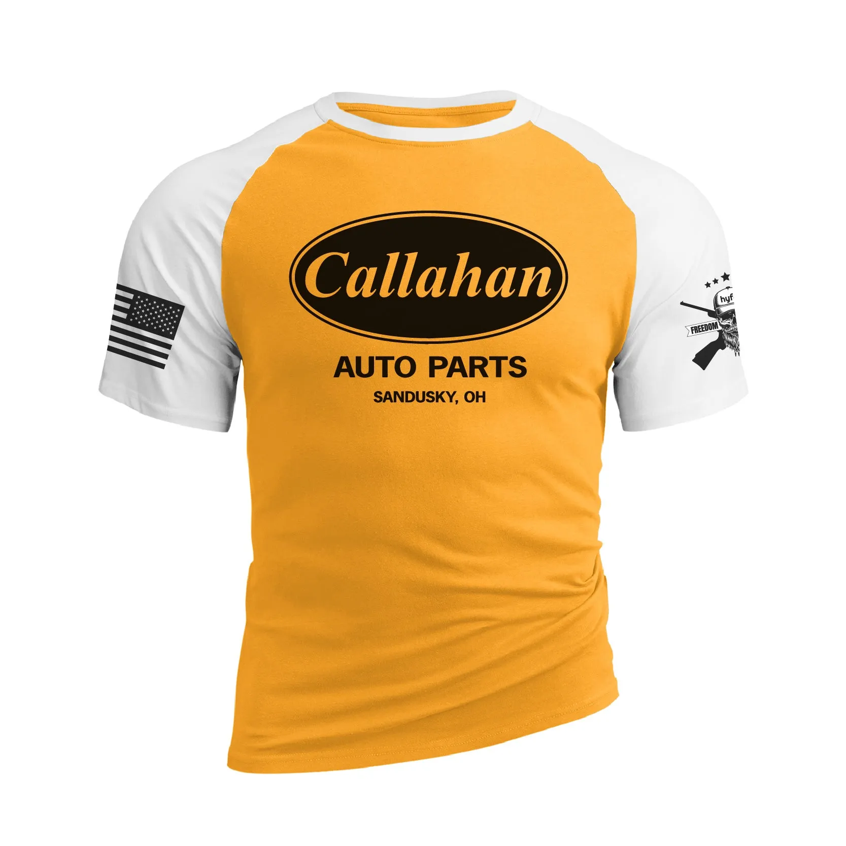 CALLAHAN AUTO PARTS SANDUSKY OH RAGLAN GRAPHIC TEE