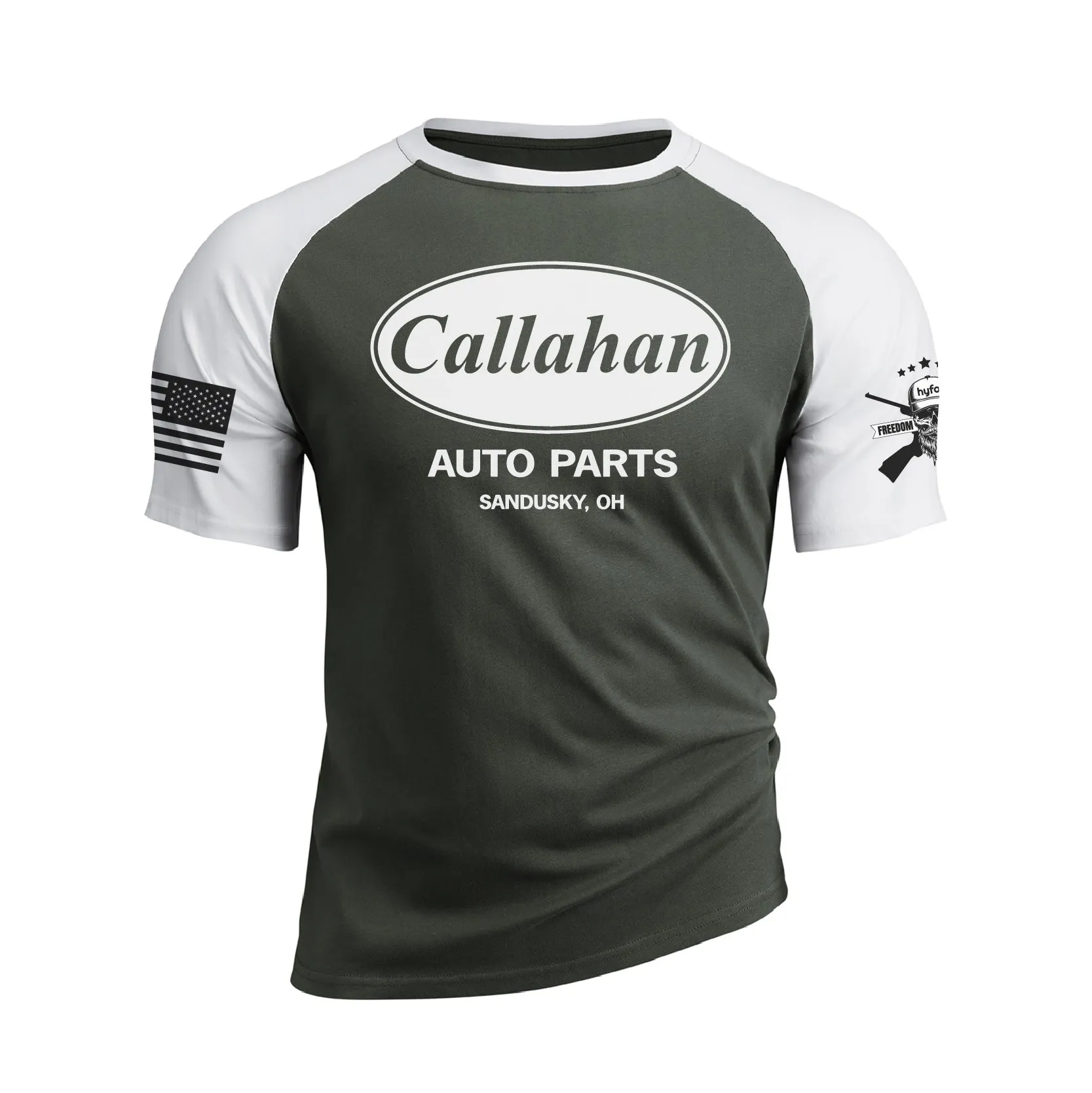 CALLAHAN AUTO PARTS SANDUSKY OH RAGLAN GRAPHIC TEE