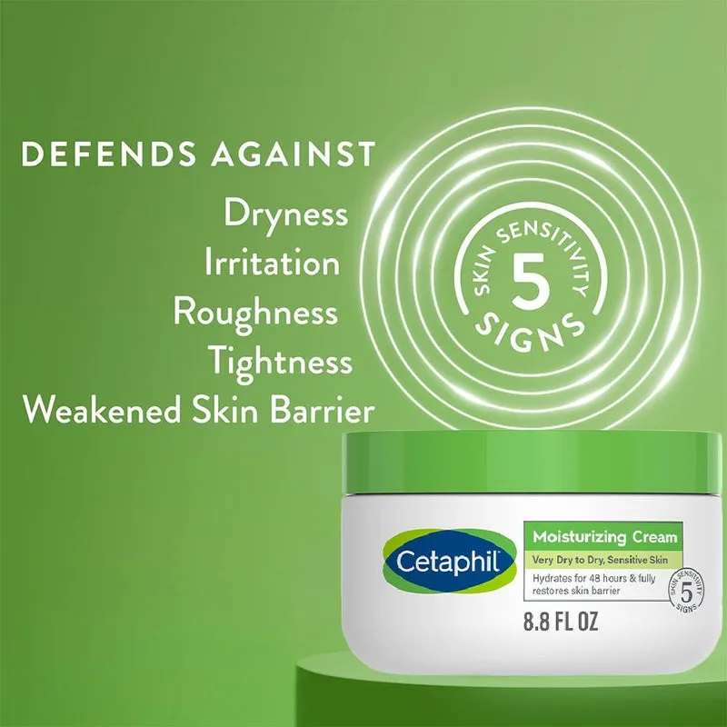 Cetaphil Moisturizing Cream, Face & Body Moisturizer For Men & Women With Dry to Very Dry Sensitive Skin, Unscented, 250g