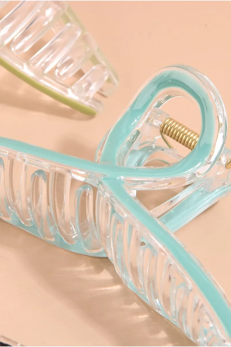 COLOR LINED CLEAR DAILY HAIR CLAW