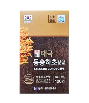 DONGBO Natural Taegeuk Cordyceps Powders 100g Dong Chung Ha Cho Blood Vessel Health Supplements Immunity Aging Gifts Drink Mixed