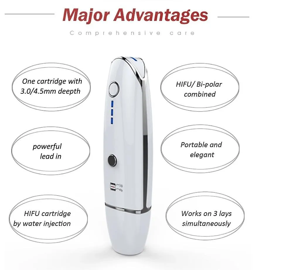 EU Plug Mini Hifu Ultrasonic Rf Face Lifting Wrinkle Removal Line V-Shape Anti-Aging Skin Tightening Eye Care BeAUty Device For Home Spa Fa1359