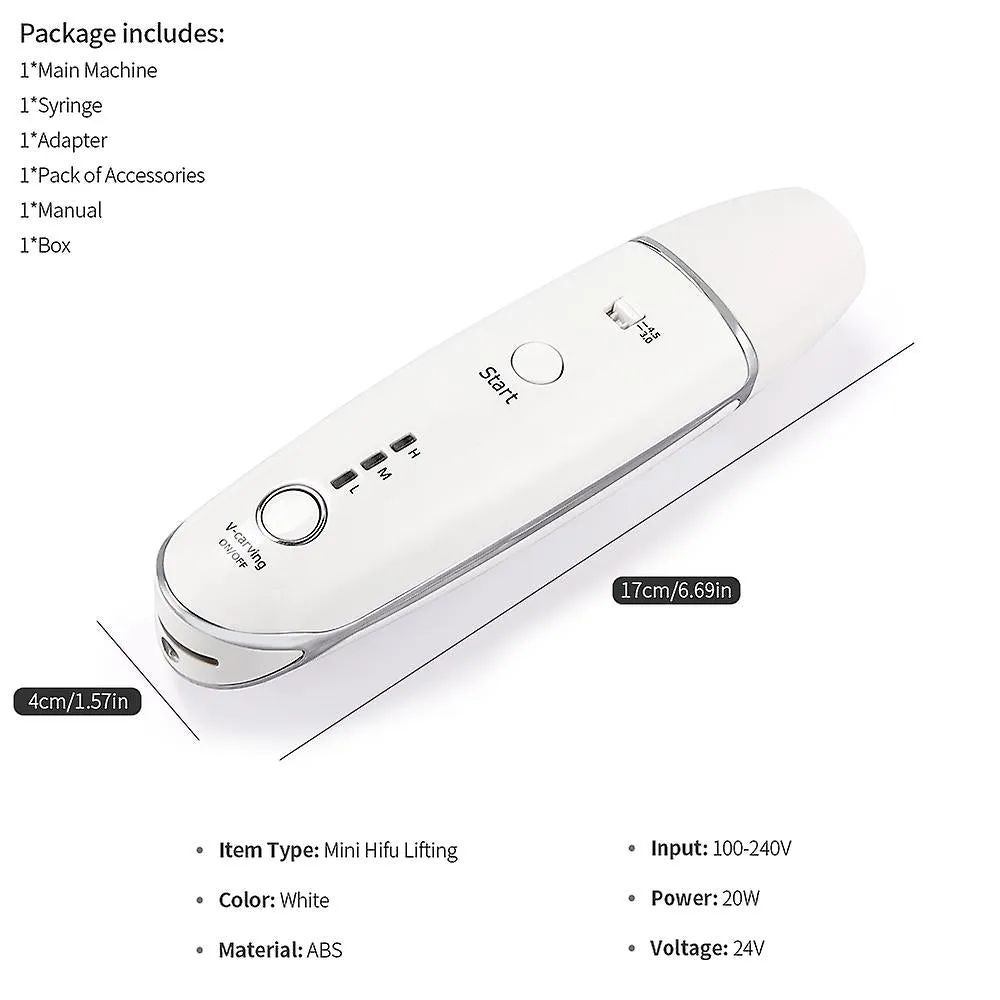 EU Plug Mini Hifu Ultrasonic Rf Face Lifting Wrinkle Removal Line V-Shape Anti-Aging Skin Tightening Eye Care BeAUty Device For Home Spa Fa1359