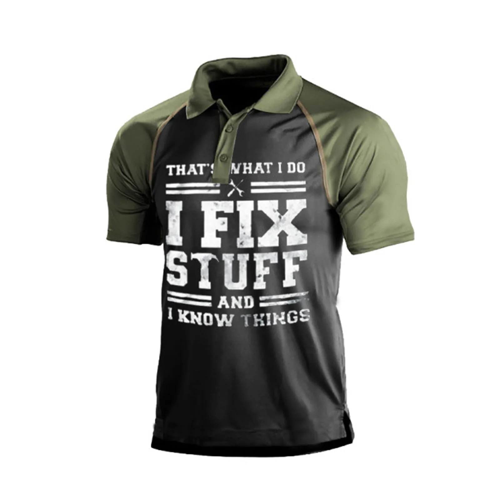 I FIX STUFF RAGLAN GRAPHIC POLO SHIRT