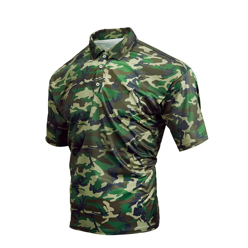 OVER SIZE CAMO POLO SHIRT-5XL