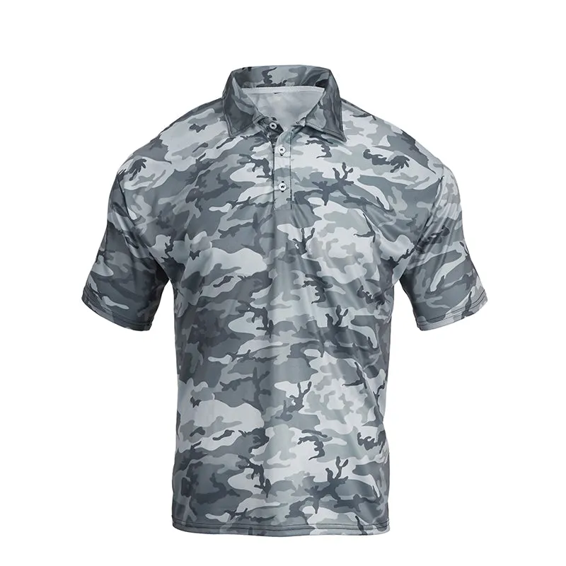 OVER SIZE CAMO POLO SHIRT-5XL