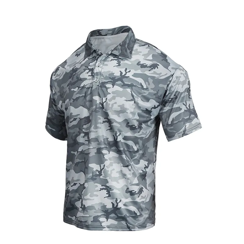 OVER SIZE CAMO POLO SHIRT-5XL