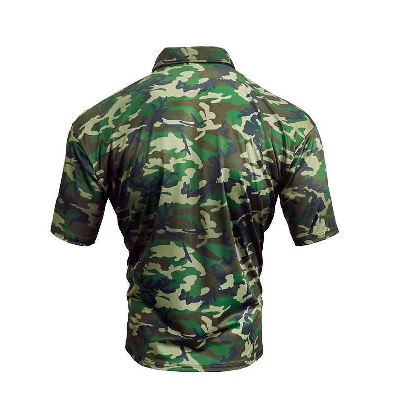 OVER SIZE CAMO POLO SHIRT-5XL