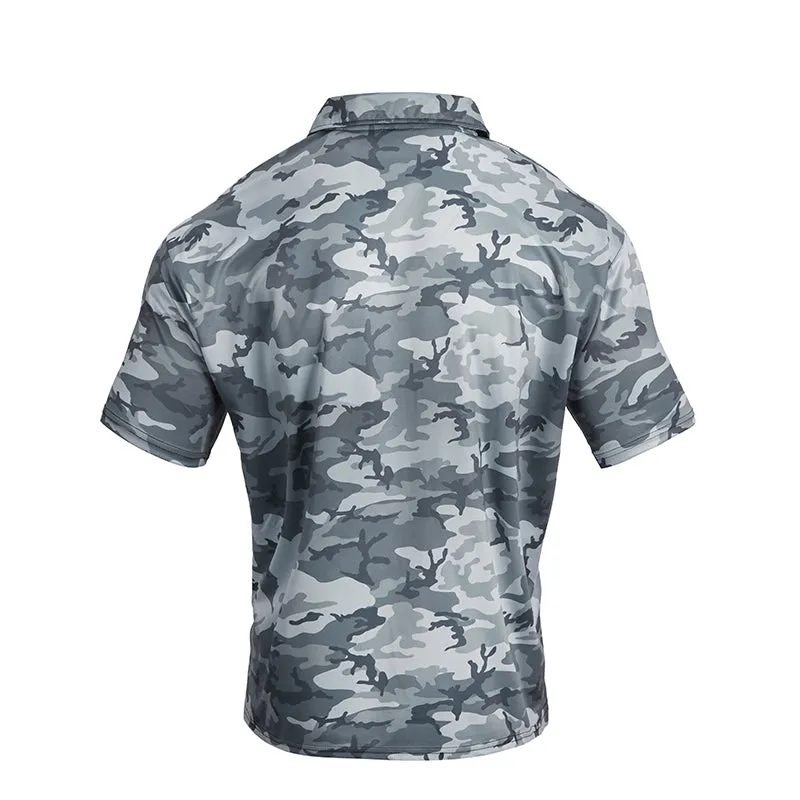 OVER SIZE CAMO POLO SHIRT-5XL