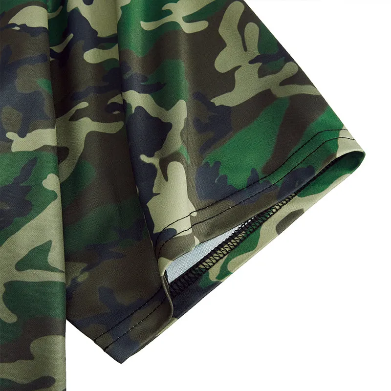 OVER SIZE CAMO POLO SHIRT-5XL