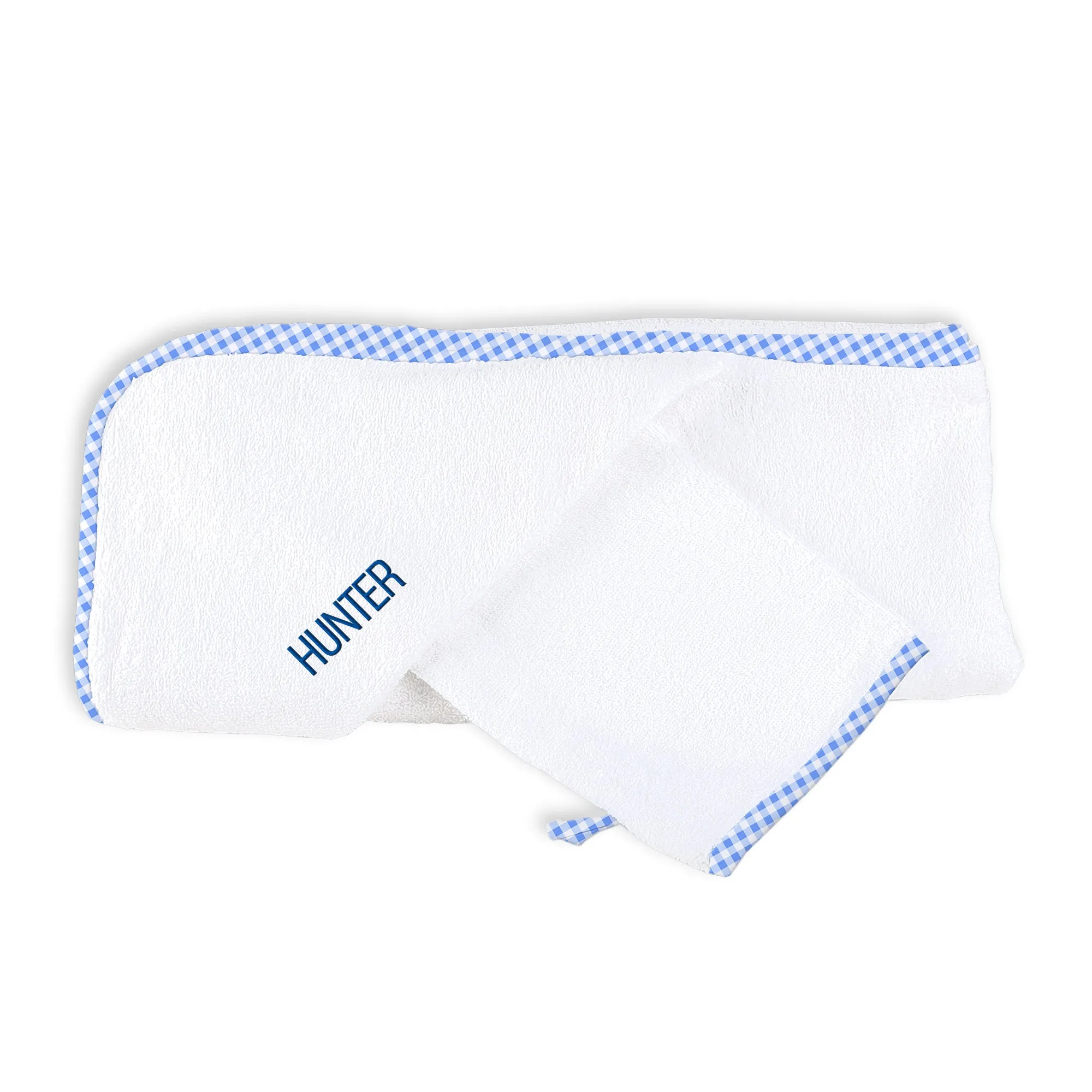 Personalized Basic Hooded Towel & Wash Mitt Set