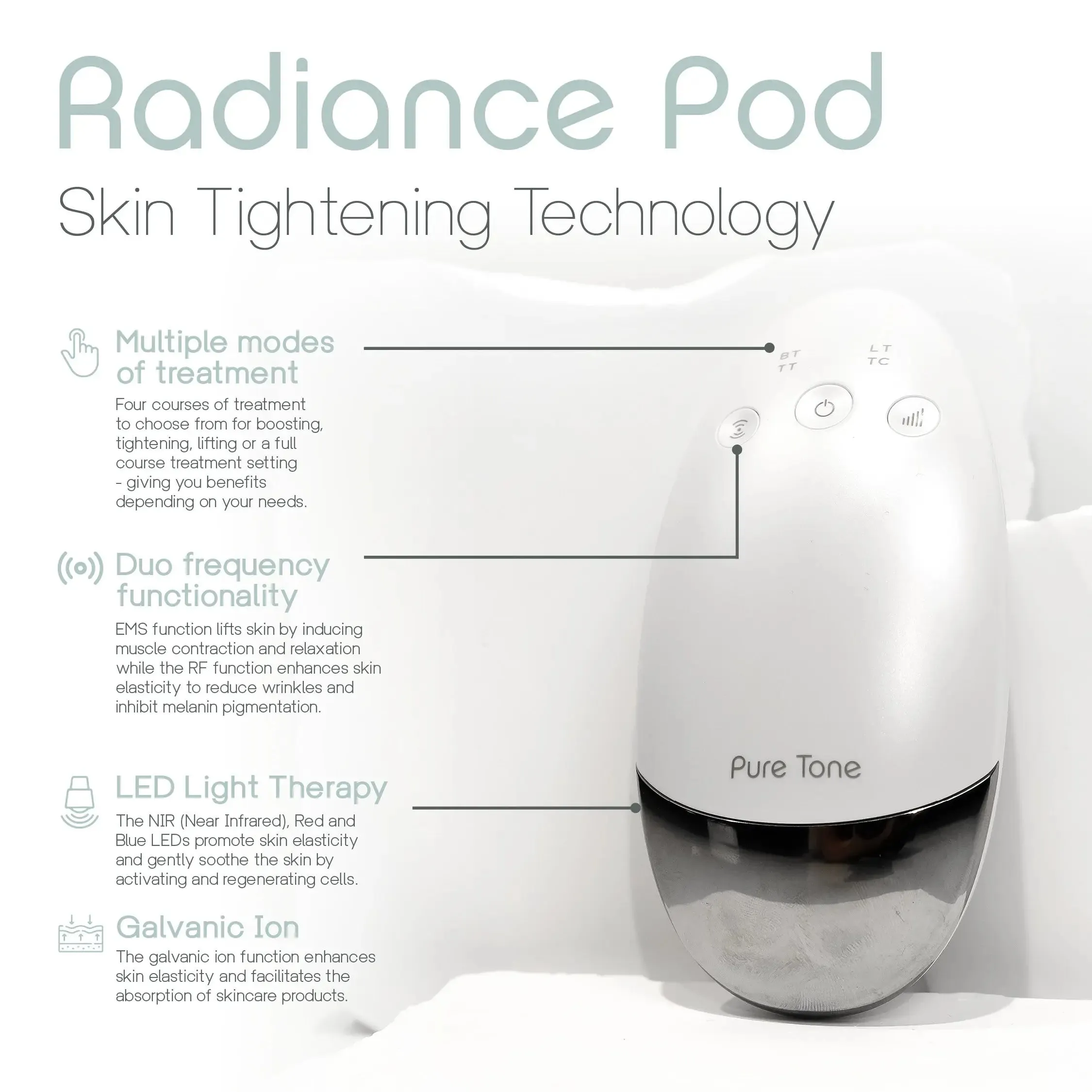 Pure Tone Radiance Pod Skin Tightening Skincare Device