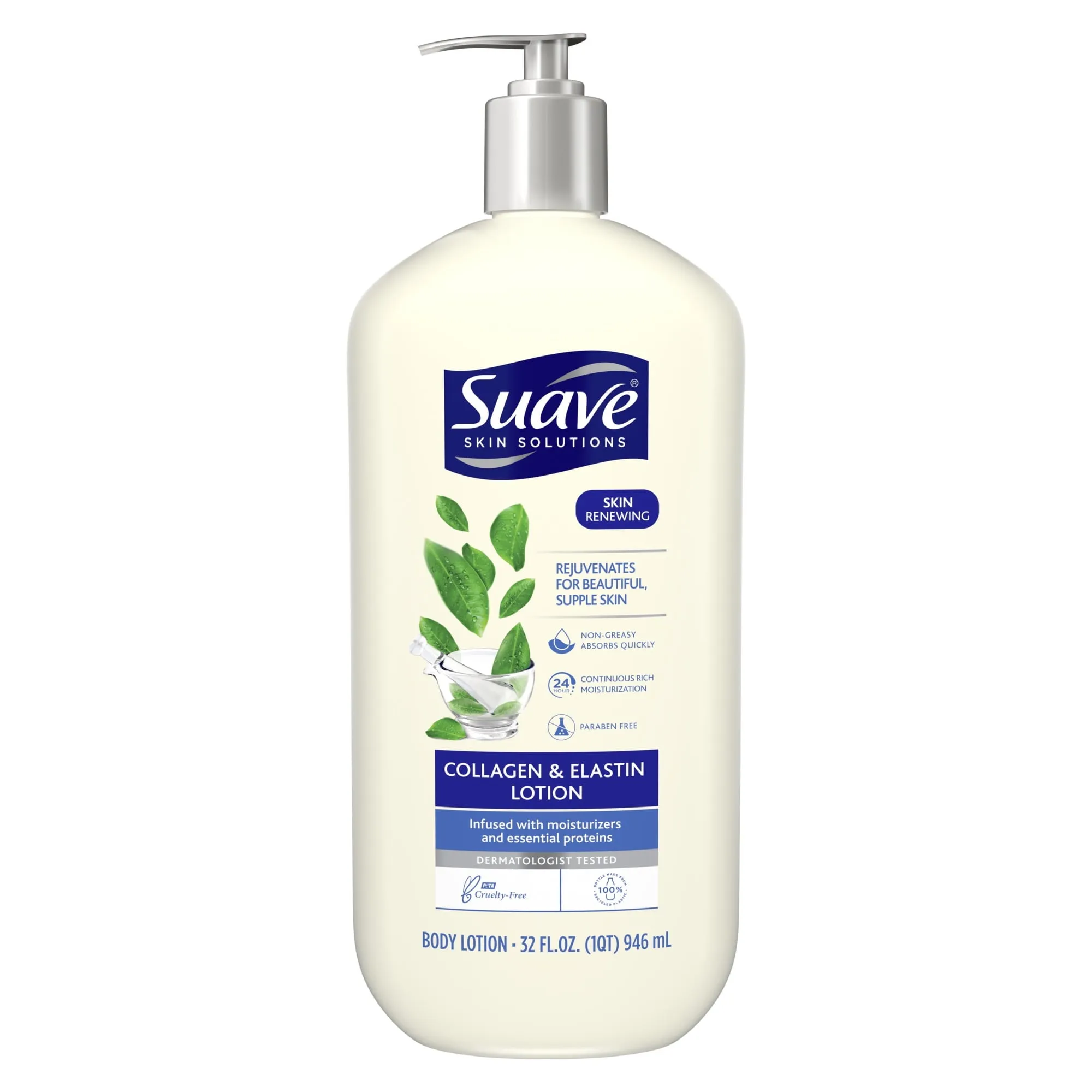 Suave Skin Solutions Collagen and Elastin Blend Body Lotion, All Skin Types, 32 fl oz