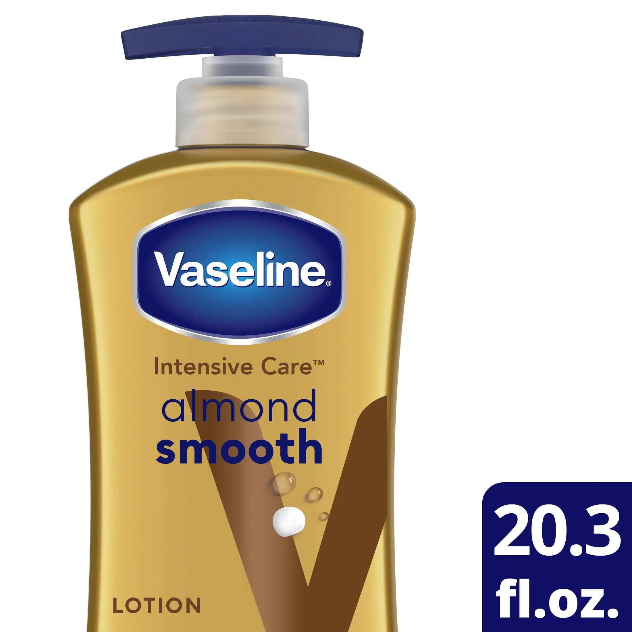 Vaseline Intensive Care Vitamin E Non Greasy Body Lotion for Dry Skin, Almond Smooth, 20.3 fl oz