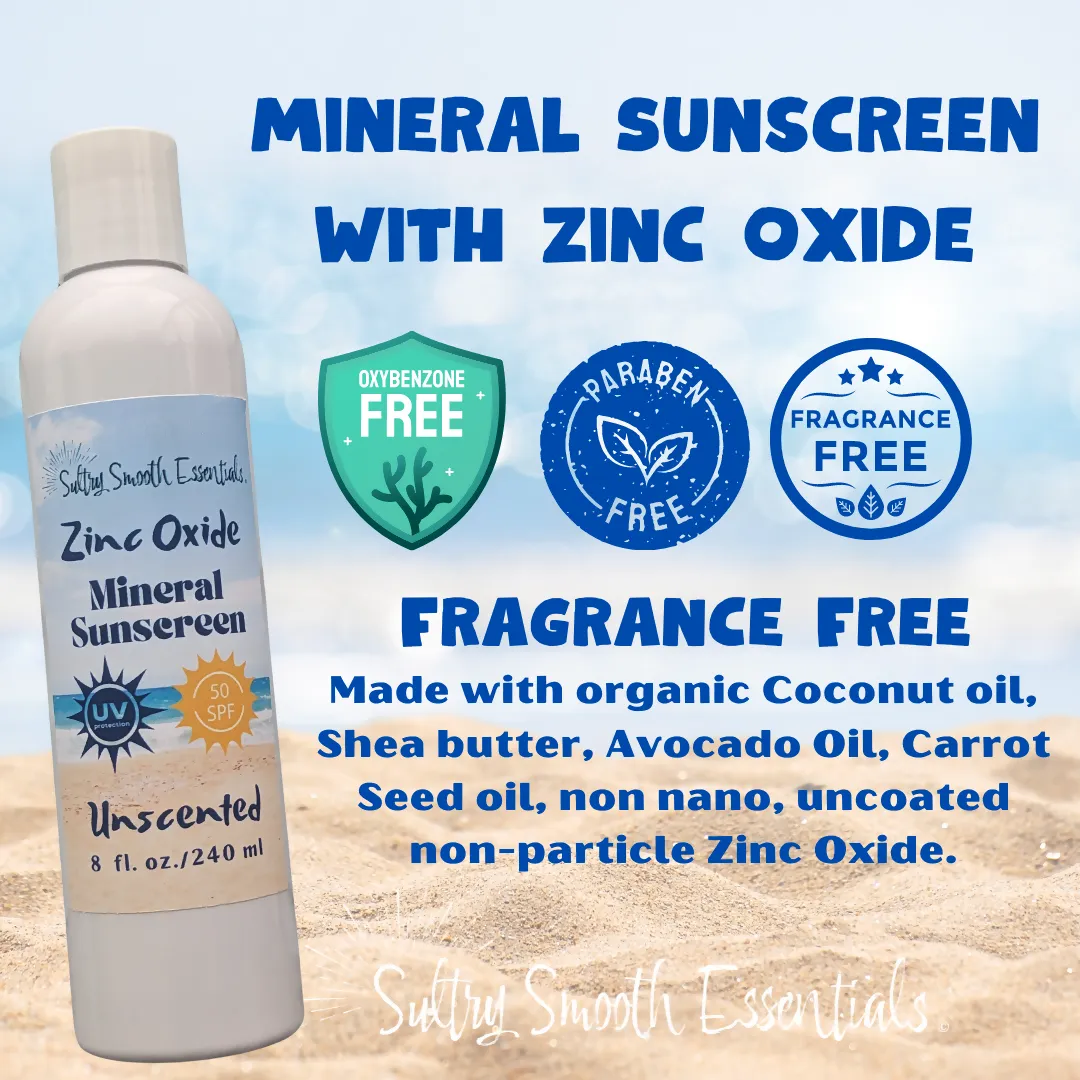 Zinc Oxide Sun Protectant Cream - Natural Non-Nano Zinc Oxide, Coconut & Carrot Seed oil